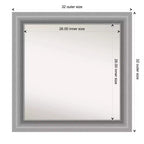 Specchio da parete per bagno Amanti Art con cornice a punta da 81 cm x 81 cm, non smussata, nichel lucido: moderno, quadrato, per mobile lavabo, include ferramenta per il montaggio