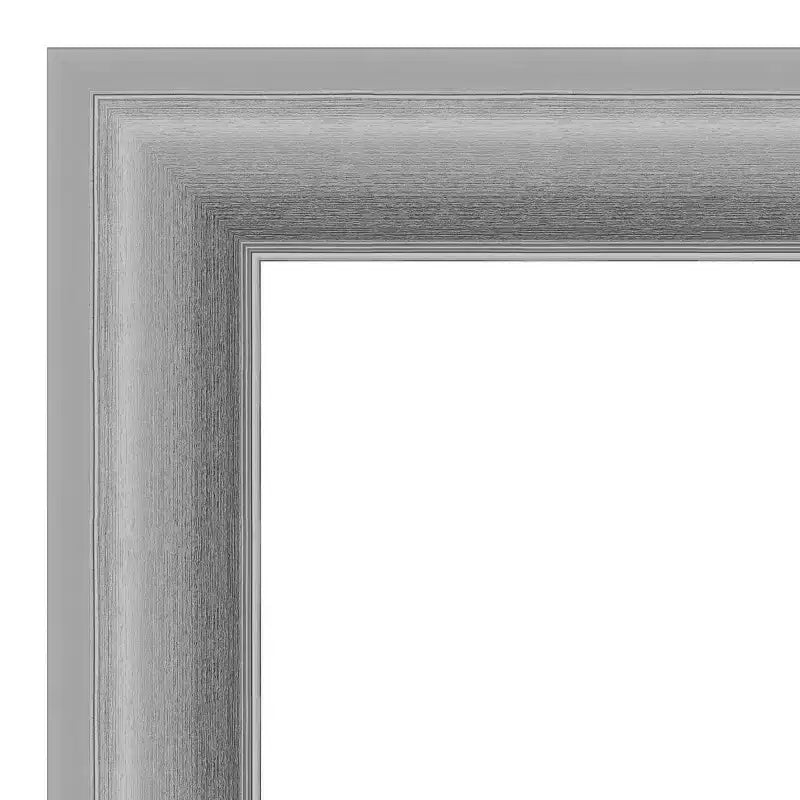 Specchio da parete per bagno Amanti Art con cornice a punta da 81 cm x 81 cm, non smussata, nichel lucido: moderno, quadrato, per mobile lavabo, include ferramenta per il montaggio
