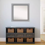 Specchio da parete per bagno Amanti Art con cornice a punta da 81 cm x 81 cm, non smussata, nichel lucido: moderno, quadrato, per mobile lavabo, include ferramenta per il montaggio