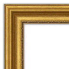 Specchio da parete 34" x 28" senza smussatura dorato per salotto - Amanti Art: Stile moderno, cornice in polistirolo, include ferramenta di montaggio