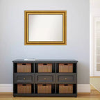 Specchio da parete 34" x 28" senza smussatura dorato per salotto - Amanti Art: Stile moderno, cornice in polistirolo, include ferramenta di montaggio