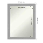 Specchio da parete 22" x 28" in nichel spazzolato non smussato - Amanti Art: Rettangolare moderno, include l'hardware per il montaggio