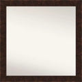 30" x 30" Non-Beveled William Mottled Bronze Narrow Bathroom Wall Mirror - Amanti Art: Modern Square Design, Polystyrene Frame
