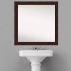 Specchio da parete per bagno stretto Amanti Art William Mottled Bronze senza smussatura 30" x 30": design quadrato moderno, cornice in polistirene