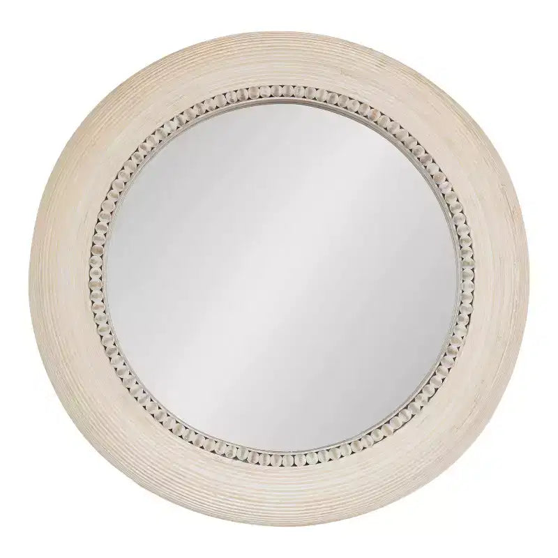 Kate & Laurel All Things Decor 26"x26" Jonesport Round Wall Mirror Natural