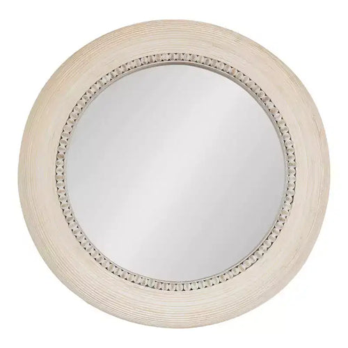 Kate & Laurel All Things Decor 26"x26" Jonesport Round Wall Mirror Natural