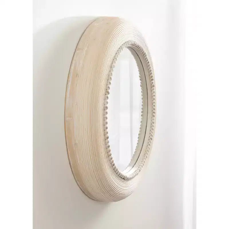 Specchio da parete rotondo Jonesport 26"x26" naturale