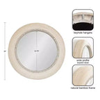Specchio da parete rotondo Jonesport 26"x26" naturale