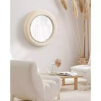 Specchio da parete rotondo Jonesport 26"x26" naturale