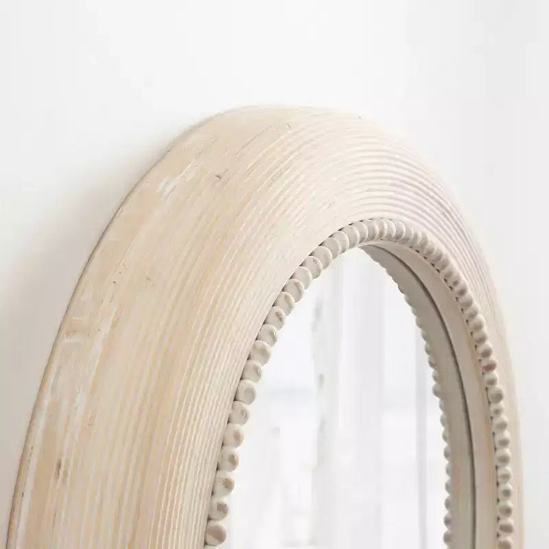 Specchio da parete rotondo Jonesport 26"x26" naturale