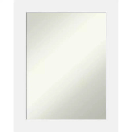 23" x 29" Non-Beveled Corvino White Wood Wall Mirror - Amanti Art: Modern Rectangle, Includes Mounting Hardware