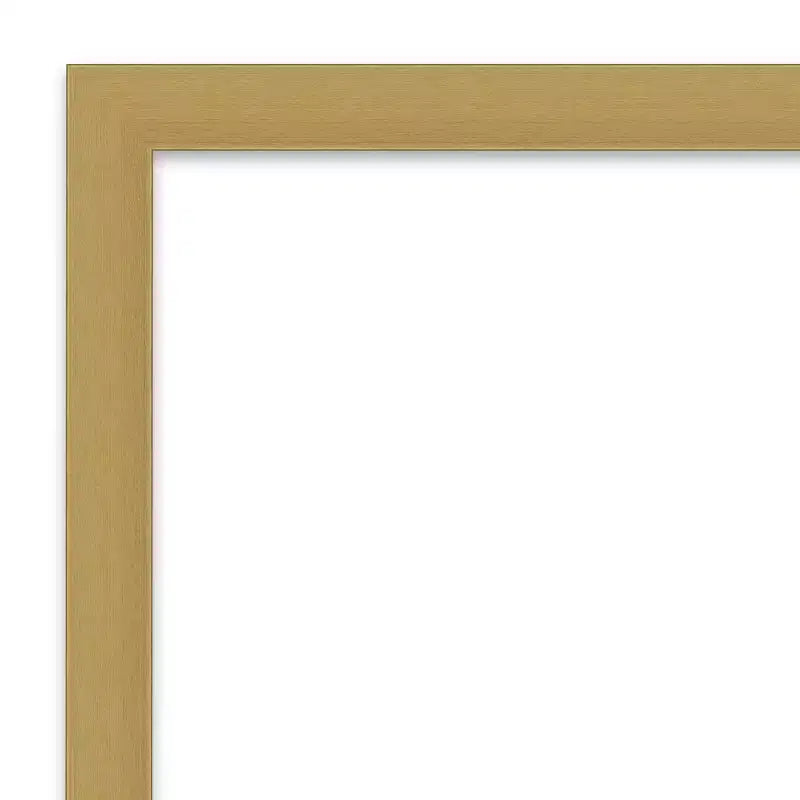 Specchio da parete stretto Grace 38" x 26" senza bordo spazzolato oro - Amanti Art: Rettangolare, montaggio a parete, cornice in polistirene