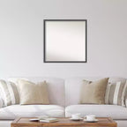 Specchio da parete sottile in EVA nero-argento senza smussatura 28"x28" - Amanti Art: Cornice quadrata moderna in polistirene, a parete