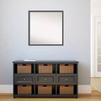 Specchio da parete sottile in EVA nero-argento senza smussatura 28"x28" - Amanti Art: Cornice quadrata moderna in polistirene, a parete