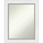 24" x 30" Non-Beveled Eva Bathroom Wall Mirror White - Amanti Art: Rectangle, Polystyrene Frame, Wall Mounted