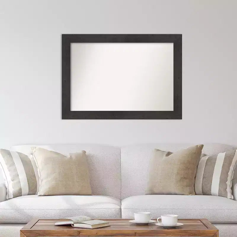 Specchio da parete rustico in assi color espresso senza smussature 42" x 30" - Amanti Art