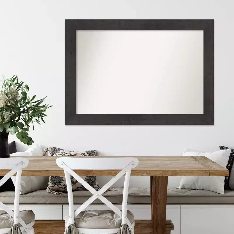 Specchio da parete rustico in assi color espresso senza smussature 42" x 30" - Amanti Art