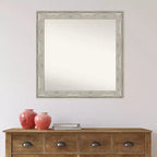 Specchio da parete quadrato 31" x 31" con cornice craquelé, nessun assemblaggio richiesto - Amanti Art