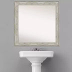 Specchio da parete quadrato 31" x 31" con cornice craquelé, nessun assemblaggio richiesto - Amanti Art