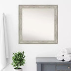 Specchio da parete quadrato 31" x 31" con cornice craquelé, nessun assemblaggio richiesto - Amanti Art