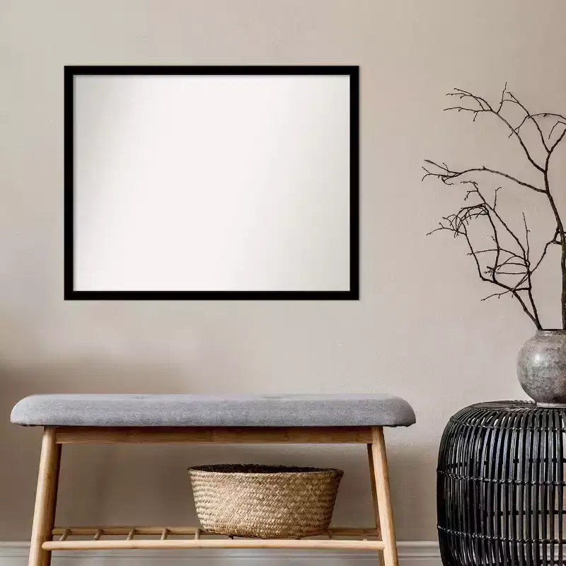 Specchio da parete per bagno nero corvino, senza smussature, 30" x 24" - Amanti Art: Rettangolare Moderno, a parete, include l'hardware