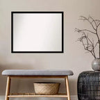 Specchio da parete per bagno nero corvino, senza smussature, 30" x 24" - Amanti Art: Rettangolare Moderno, a parete, include l'hardware
