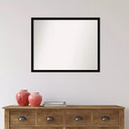 Specchio da parete per bagno nero corvino, senza smussature, 30" x 24" - Amanti Art: Rettangolare Moderno, a parete, include l'hardware