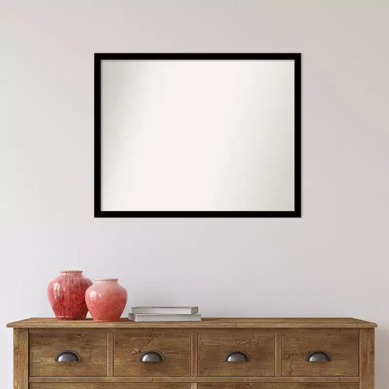 Specchio da parete per bagno nero corvino, senza smussature, 30" x 24" - Amanti Art: Rettangolare Moderno, a parete, include l'hardware