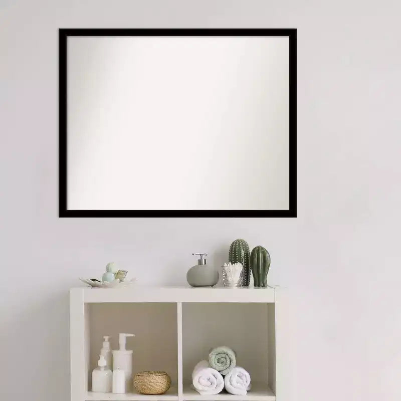 Specchio da parete per bagno nero corvino, senza smussature, 30" x 24" - Amanti Art: Rettangolare Moderno, a parete, include l'hardware