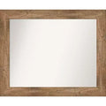 34" x 28" Non-Beveled Owl Brown Wood Wall Mirror - Amanti Art: Modern Style, Rectangular, Includes Mount Hardware