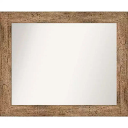 34" x 28" Non-Beveled Owl Brown Wood Wall Mirror - Amanti Art: Modern Style, Rectangular, Includes Mount Hardware