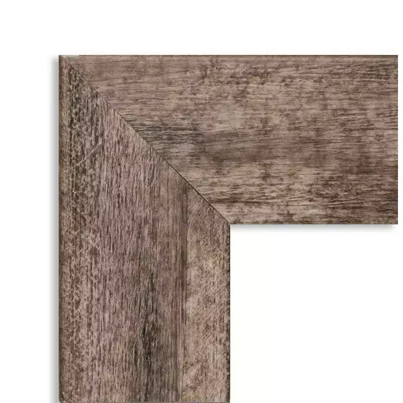 Specchio da parete in legno di gufo marrone non smussato da 34" x 28" - Amanti Art: Stile moderno, rettangolare, include hardware di montaggio