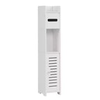 Mobiletto angolare per bagno, armadietto angolare impermeabile con portarotolo di carta igienica, organizer stretto per piccoli spazi, bianco
