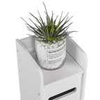 Mobiletto angolare per bagno, armadietto angolare impermeabile con portarotolo di carta igienica, organizer stretto per piccoli spazi, bianco