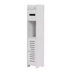 Mobiletto angolare per bagno, armadietto angolare impermeabile con portarotolo di carta igienica, organizer stretto per piccoli spazi, bianco