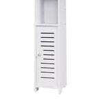 Mobiletto angolare per bagno, armadietto angolare impermeabile con portarotolo di carta igienica, organizer stretto per piccoli spazi, bianco