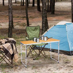 Tavolo pieghevole da esterno rettangolare marrone in alluminio, 120 cm