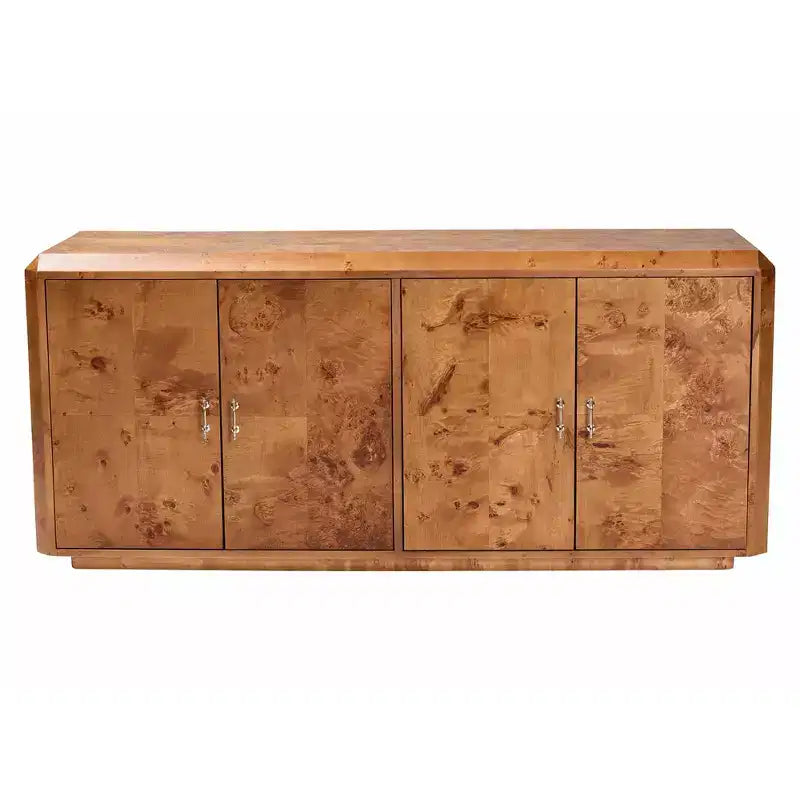 Madia a buffet moderna e contemporanea in legno di pioppo marezzato a 4 ante