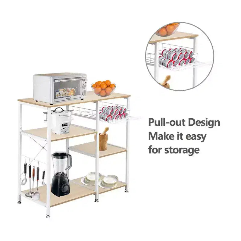 Scaffale da cucina a 3 livelli per microonde con ripiano per fornetto
