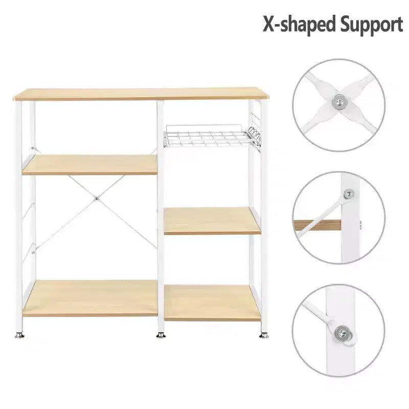 Scaffale da cucina a 3 livelli per microonde con ripiano per fornetto