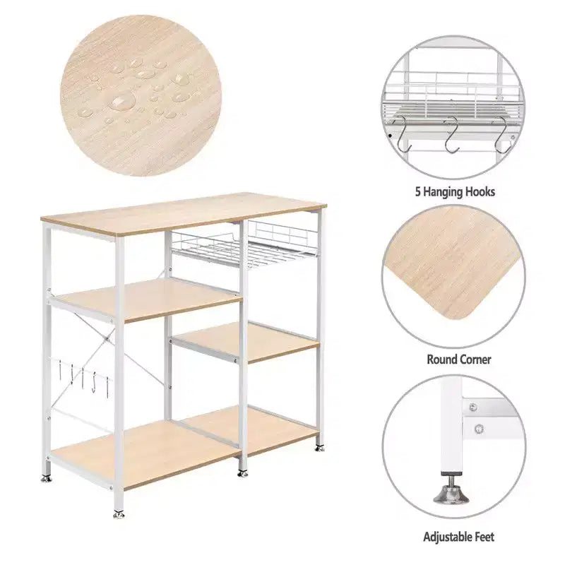 Scaffale da cucina a 3 livelli per microonde con ripiano per fornetto