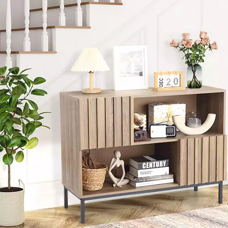 Credenza con ripiano espositivo, Mobile credenza a buffet, Tavolino consolle d'accento per divano