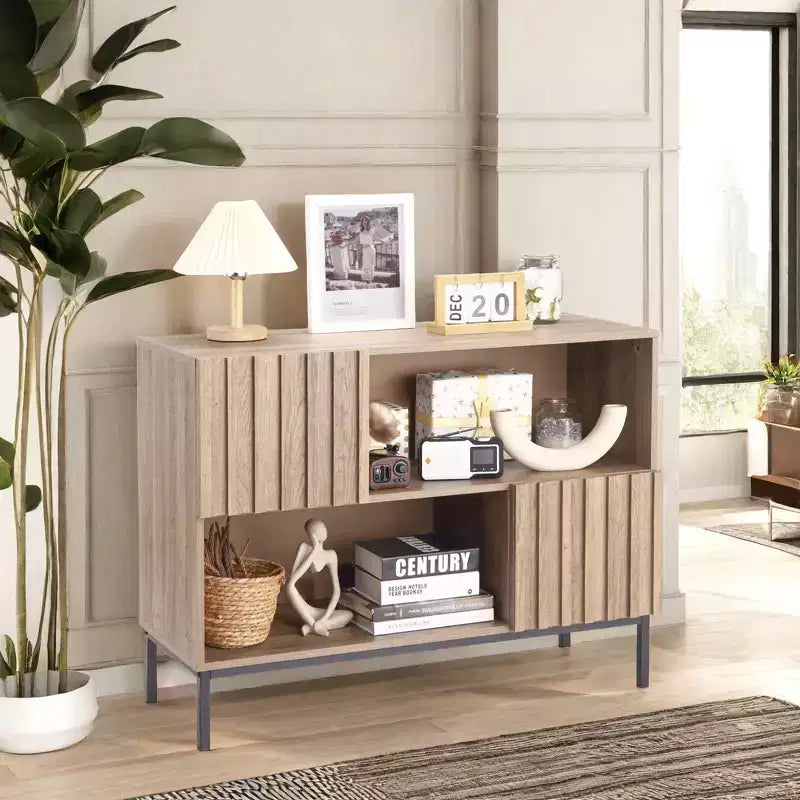 Credenza con ripiano espositivo, Mobile credenza a buffet, Tavolino consolle d'accento per divano