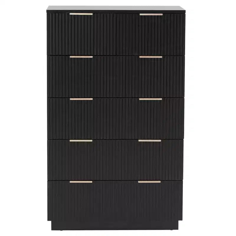Cassettiera Karl Home a 6 cassetti in MDF nero larghezza 72 cm