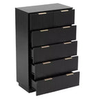Cassettiera Karl Home a 6 cassetti in MDF nero larghezza 72 cm