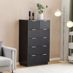 Cassettiera Karl Home a 6 cassetti in MDF nero larghezza 72 cm
