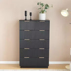 Cassettiera Karl Home a 6 cassetti in MDF nero larghezza 72 cm