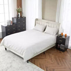 Cassettiera Karl Home a 6 cassetti in MDF nero larghezza 72 cm