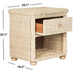 Comodino Adira Wicker - SEA8002 - Bianco Decapato - Safavieh