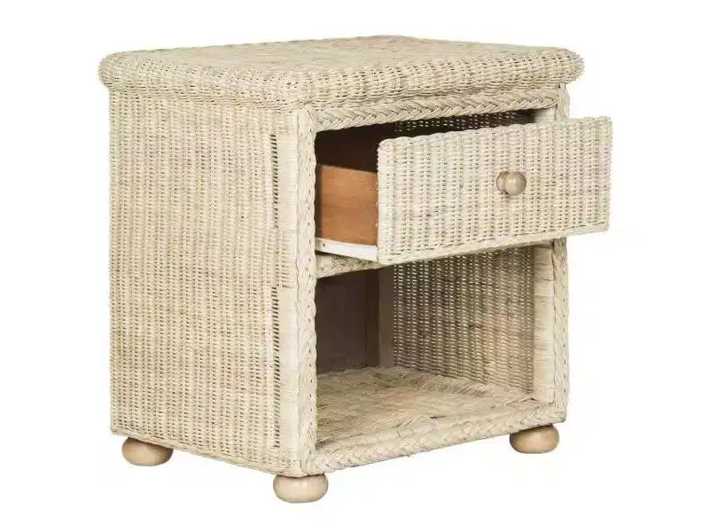Comodino Adira Wicker - SEA8002 - Bianco Decapato - Safavieh